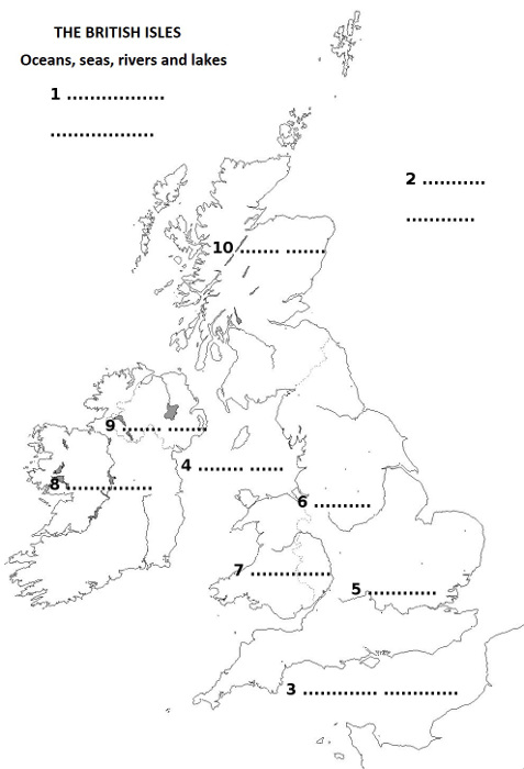 The British Isles - Oceans, seas, rivers and lakes